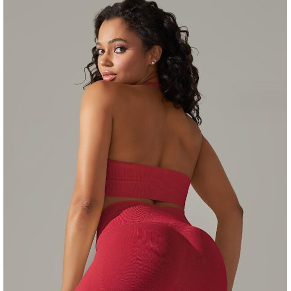 Solidfarget Stretch Yoga-tøy Red M