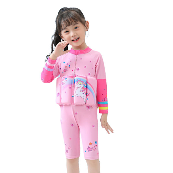 Flytedrakt for baby og barn, flytende badedrakt i ett stykke Pink 1 2XL