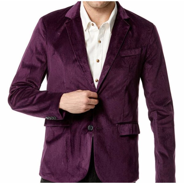 Riviera kostymjacka för män med V-ringad Purple 2xl