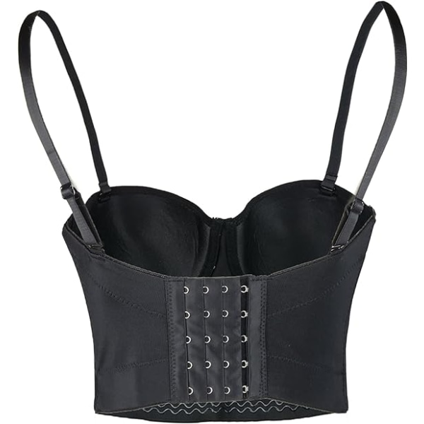 Seksikäs helmi- ja strassinen bustier-top Black 36b