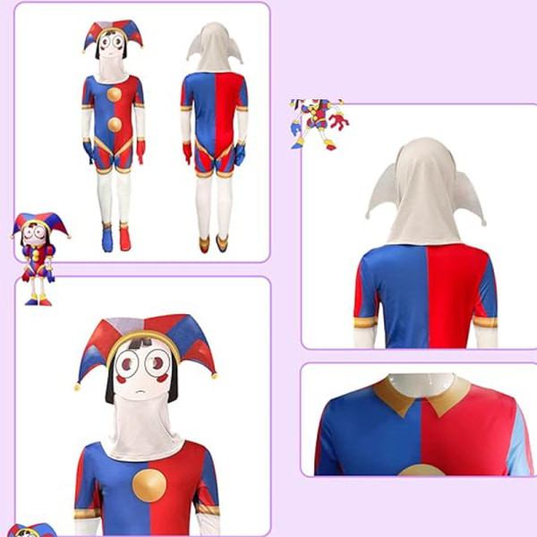 Digital Circus Costume för barn Pomni Costume Jumpsuit Style 5 180