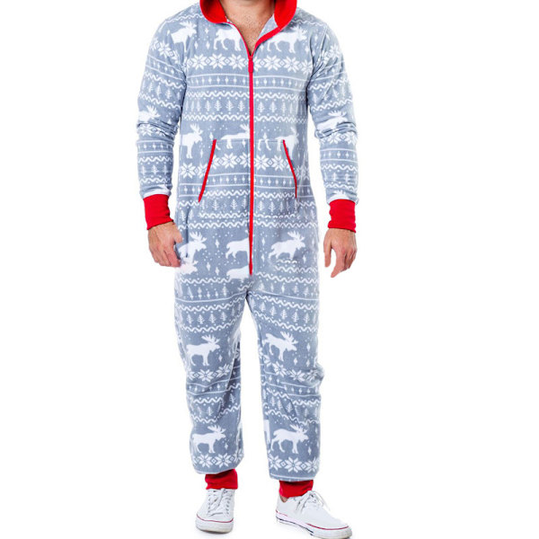Julfamiljsmatchande pyjamas Hoodies grey M