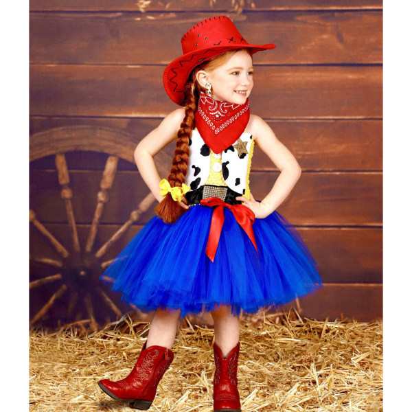 Tutu Dreams Cowgirl Kostym för Flickor med Hatt, Födelsedagsfest Klänning Upp Kläder XXL