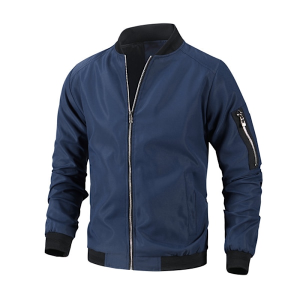 Mænds Bomberjakker Varsity Flight Jacket Blue 4XL