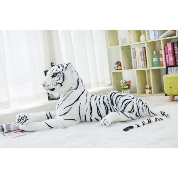 Realistiska mjuka gosedjur Plyschleksak Tiger white 60CM