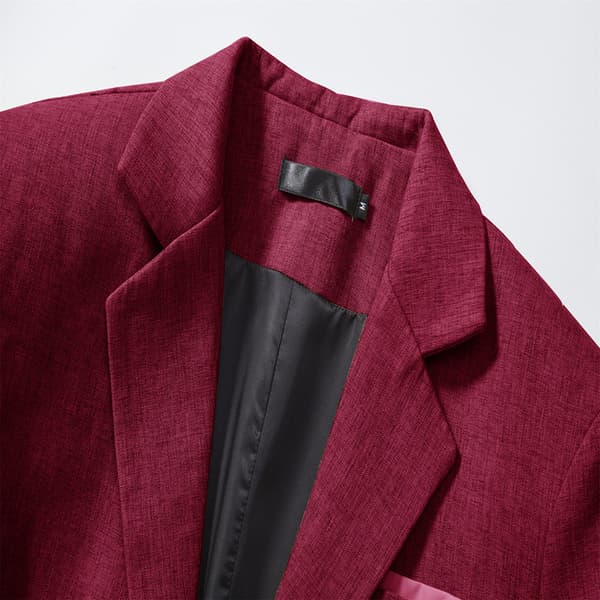 Slim fit business casual kavajer för män, enknäppt lättviktskostymjacka Red L