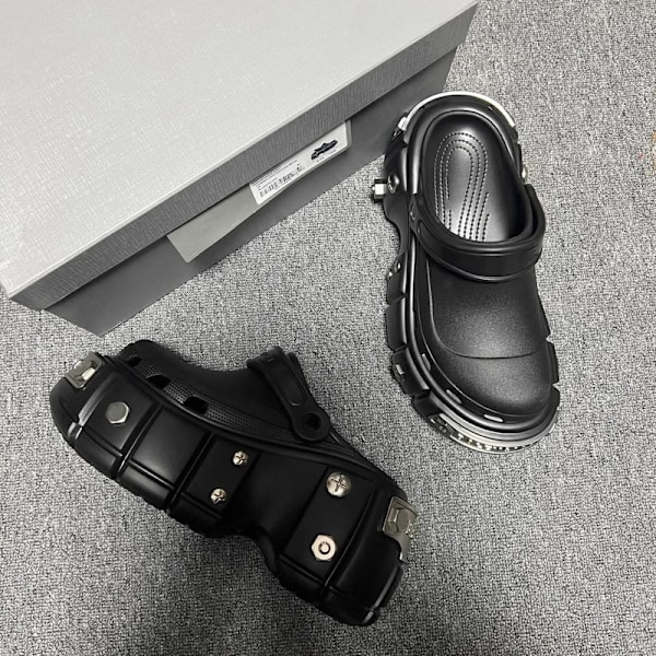 Mænd Kvinder Åndbare Have-Klodser Komfortable Slip-On Strand-Sandaler Tøfler Black 44-45