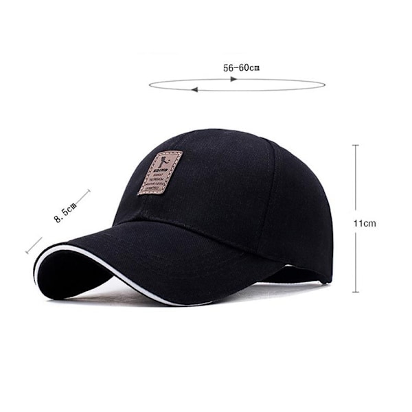 Vasket Baseballcaps for Menn Black Khaki