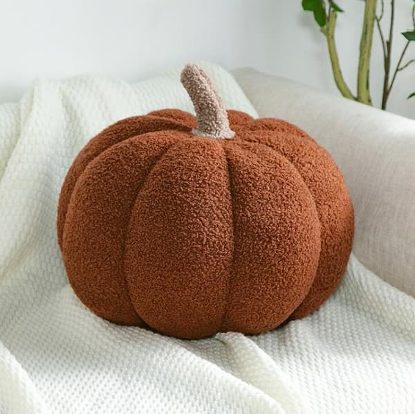3D Pumpa Kudde Fylld med Bomull Heminredning Brown 28CM