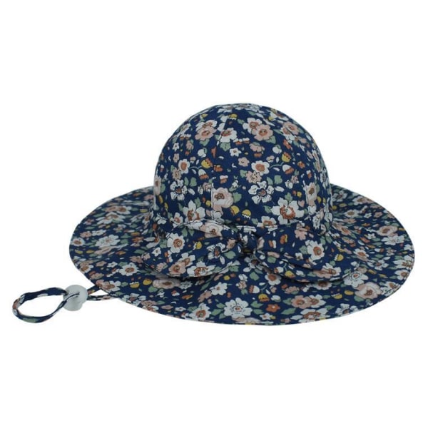 Baby sommar solskydd barn flickor hatt Navy Blue Flower 52