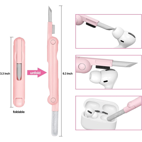 7-i-1 Elektronik Rengøringskit, Tastatur Rengøringsbørste Laptop Rengøringskit Pink