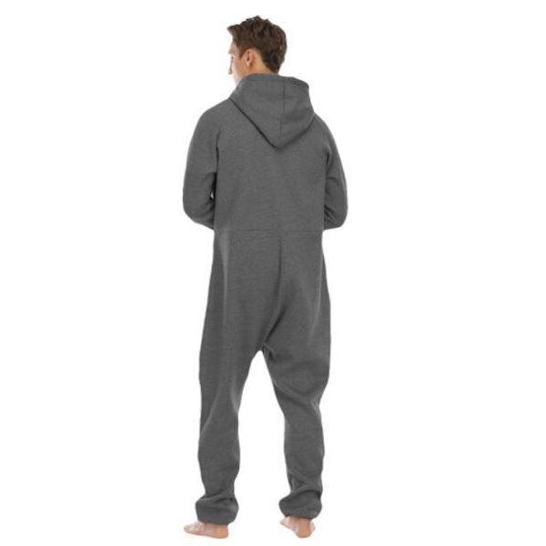 One Piece Pyjamas för män med huva Playsuit dark grey M