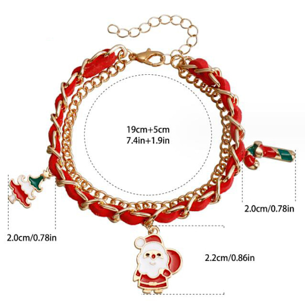 Charm Armband för Kvinnor med Jultomte Red