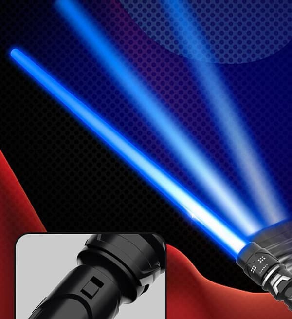 2 stk Led Teleskopisk Lys Sabel Med Lyd White