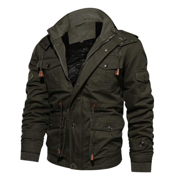 Vinter Casual Thicken Jacketjacka för män dark green L