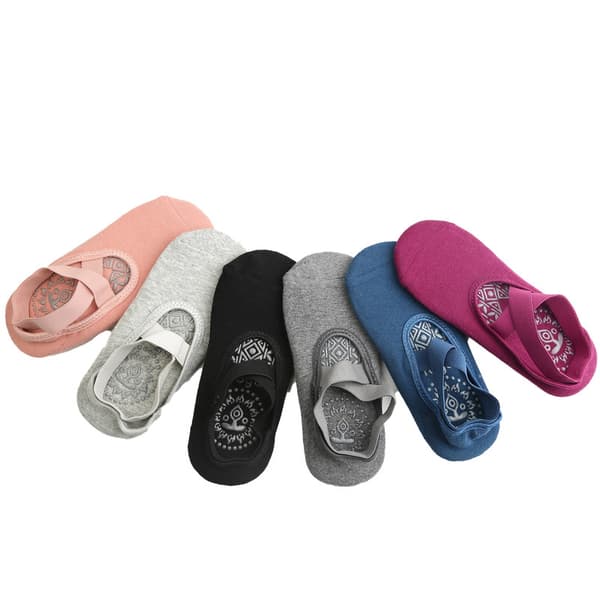 Yogasockor med grepp för kvinnor halkfria greppsockor Pilates-sockor 6 par A