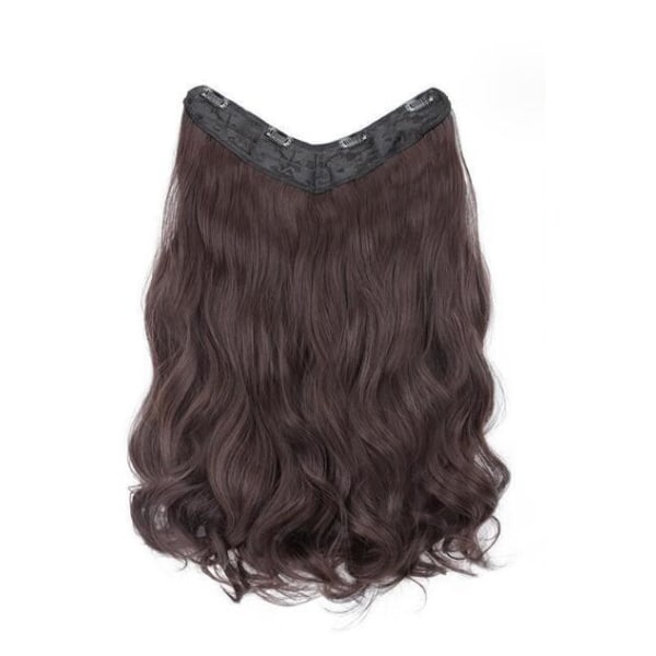 One Piece Oklippt Big Wave Long Curly Peruk Dark brown 60CM