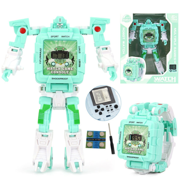 Robot Transformer Barnklocka Green