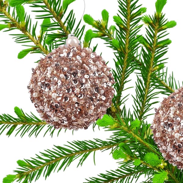 4-pack Silver Oslåbara Juldekorationer Trädbollar Pink
