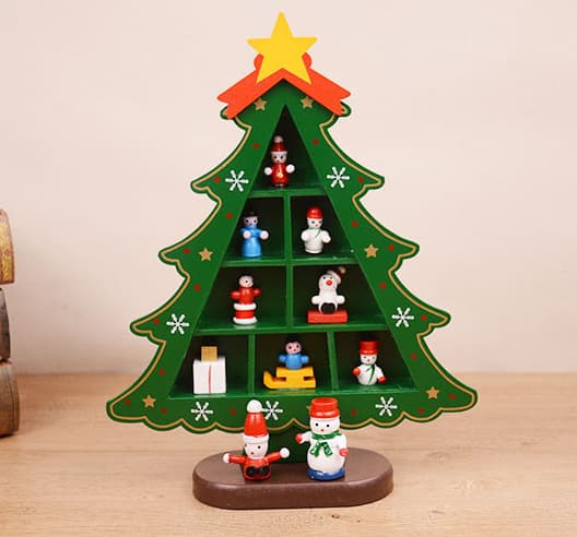 Julpynt DIY Träjulgran, Liten Bordsgran Julgranspresent Skrivbordsdekoration Green L