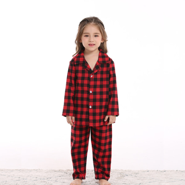 Jul Familj Matchande Kläder Röd Rutig Pyjamas Red 90cm