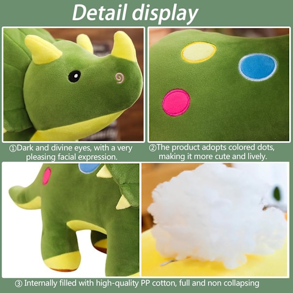 Dinosaur Plysdyr Blød Triceratops Plyslegetøj 100CM