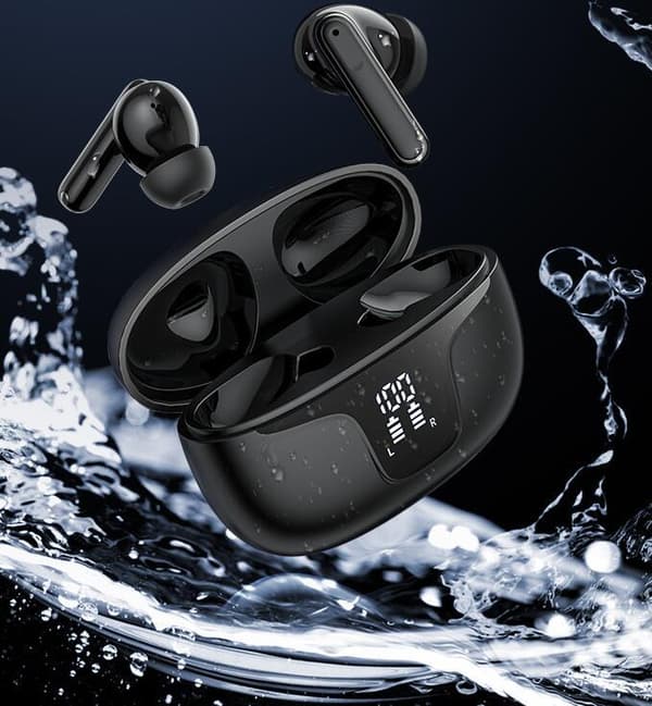 Trådlösa hörlurar Bluetooth ENC+ANC brusreducerande hörlurar Black