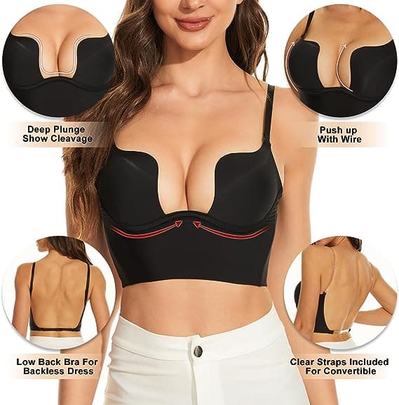 Dame Low Back Bh Deep U Bh Black L