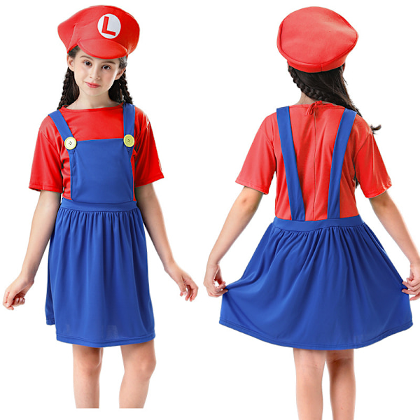 Mario-kostyme for menn, Super Mario-kostyme for barn og voksne Red-Women M