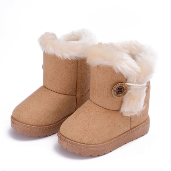 Snöskor för flickor i bomull Foder för vinterhalkfria skor brown 14.6cm