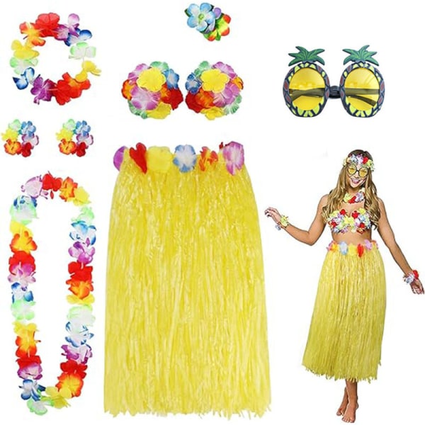 8-pack Hulakjol Kostymset för Hawaii Luau-fest yellow 80cm