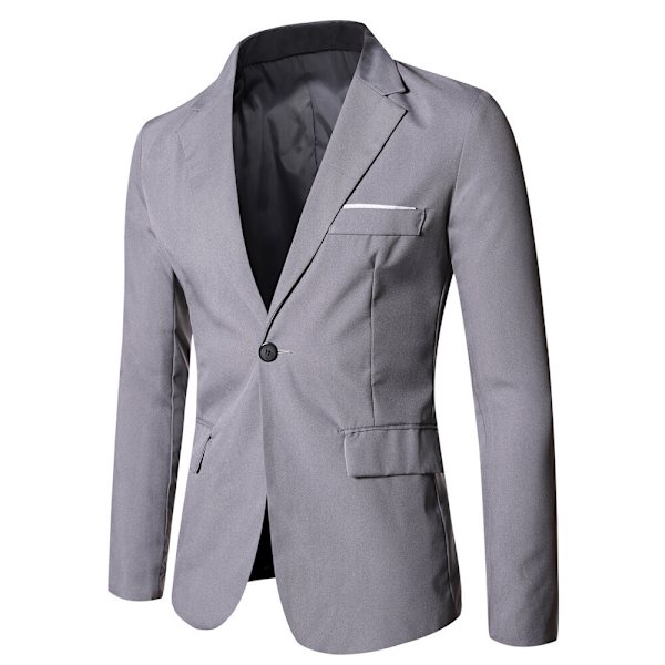 Miesten rento slim fit -puku takki Grey XXL