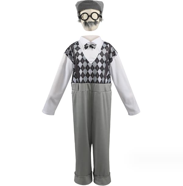 100-dagars skolans gamla man kostym Grey L
