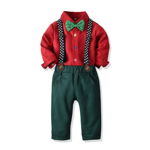 Baby Boy Kläder Toddler Klänning Outfits Bomull red 120