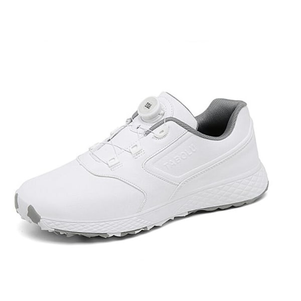 Dam Golfskor Spikeless Vattentäta Golf Sport Sneakers White Grey 39