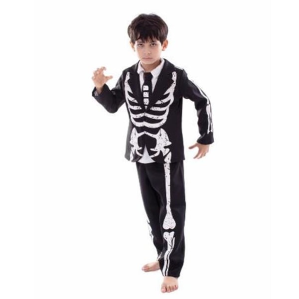 Halloween Skelett Skeleton Kostym För Barn Boy XL