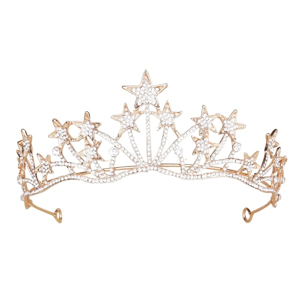 Stjernehovedbånd Krone, Vofler Guld Tiara Hovedbånd Hovedbeklædning Krystal Rhinestone Hår Smykker Gold