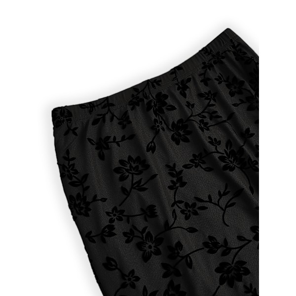 Lettuce Trim Høy Midje Mesh Fishtail Bodycon Langt Skjørt for Kvinner black M