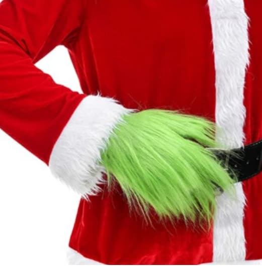 Julgrön Tjuvmonster Mask och Handskar