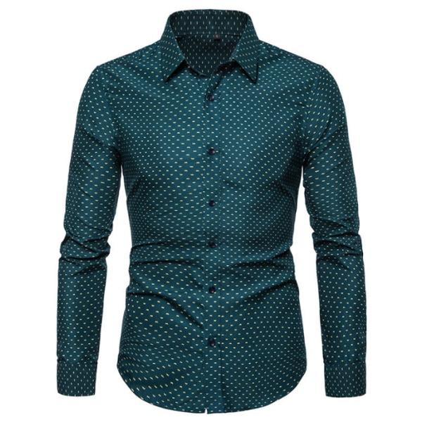 Printed Casual långärmad klänning med normal passform green XL