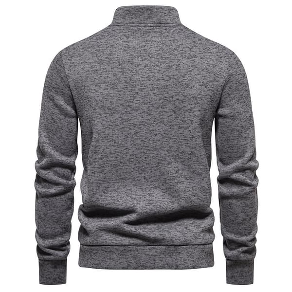 Herrar Turtleneck Knapp-Ner Långstickad Tröja Dark Gray M