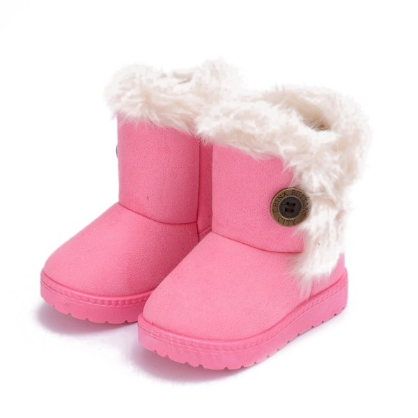 Snöskor för flickor i bomull Foder för vinterhalkfria skor pink 17.8cm