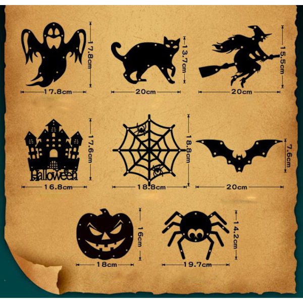 8 kpl Halloween LED-valaistuskoristevalot 8PCS