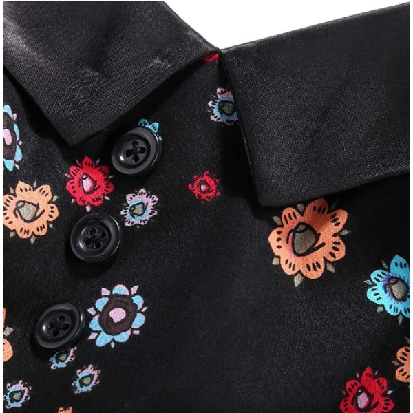 Retro Polka Dot SkullDress för Halloween för kvinnor S