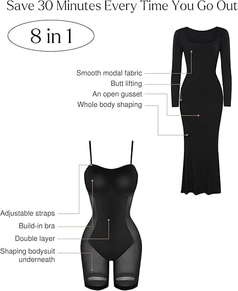 Pitkähihainen Maxi-mekko Bodycon Cocktail-mekko Coffee M