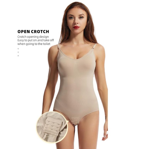 Body Shapewear för kvinnor Tummy Control Jumpsuit apricot M