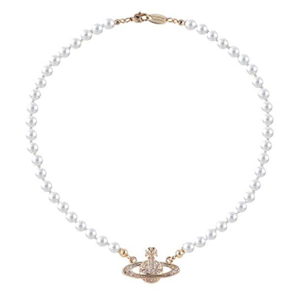 Guldsilver Saturn Pearl Halsband gold