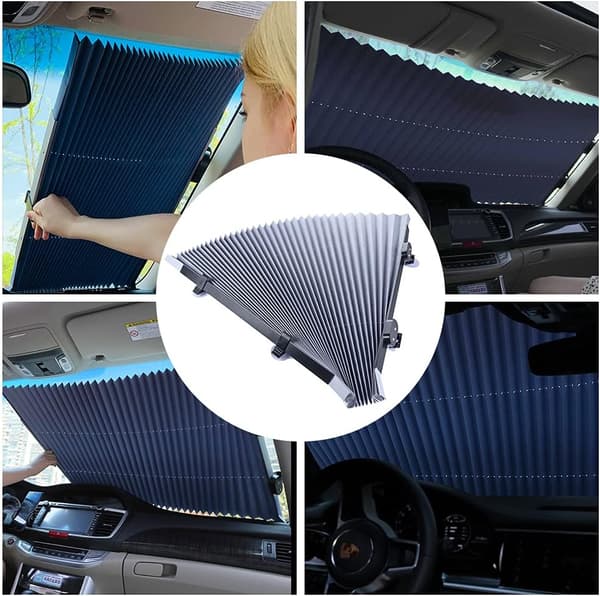 Trekkbar Solskjerm for Frontrute i Bil med Termisk Isolasjon 46cm