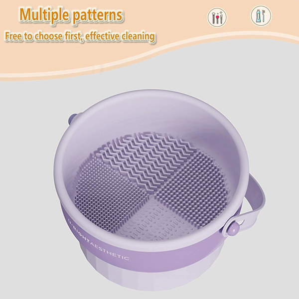 2-in-1 meikkisiveltimen puhdistusmatto ja kuivausteline Purple