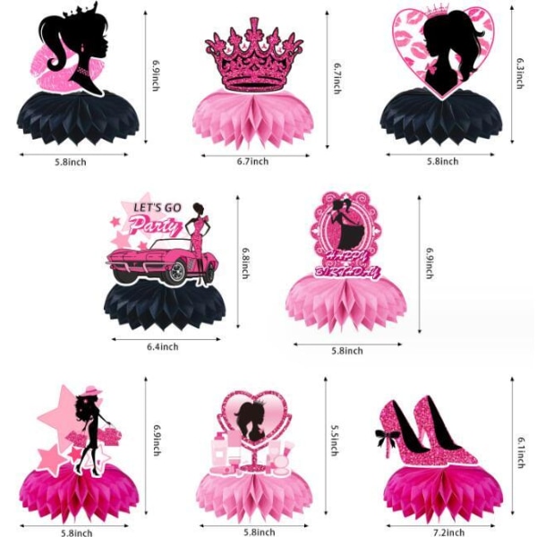 8 stk. Pink Hvepsebo-Pynt til Fødselsdagsfest 8 PCS